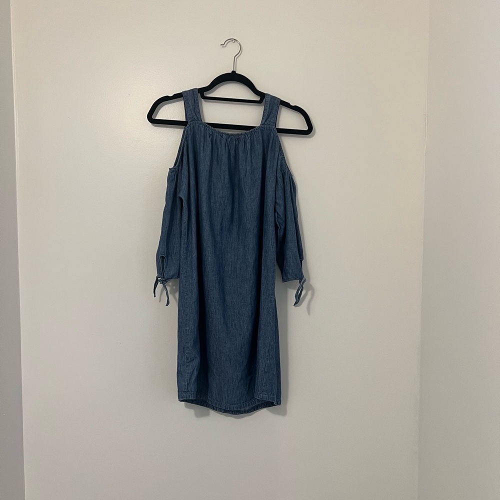 Madewell Chambray Cold-Shoulder Dress